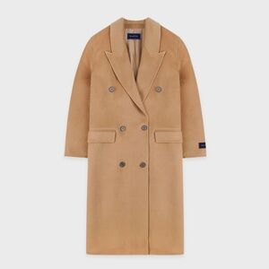 NWT Sporty & Rich Double Faced DB Cashmere Coat - Camel